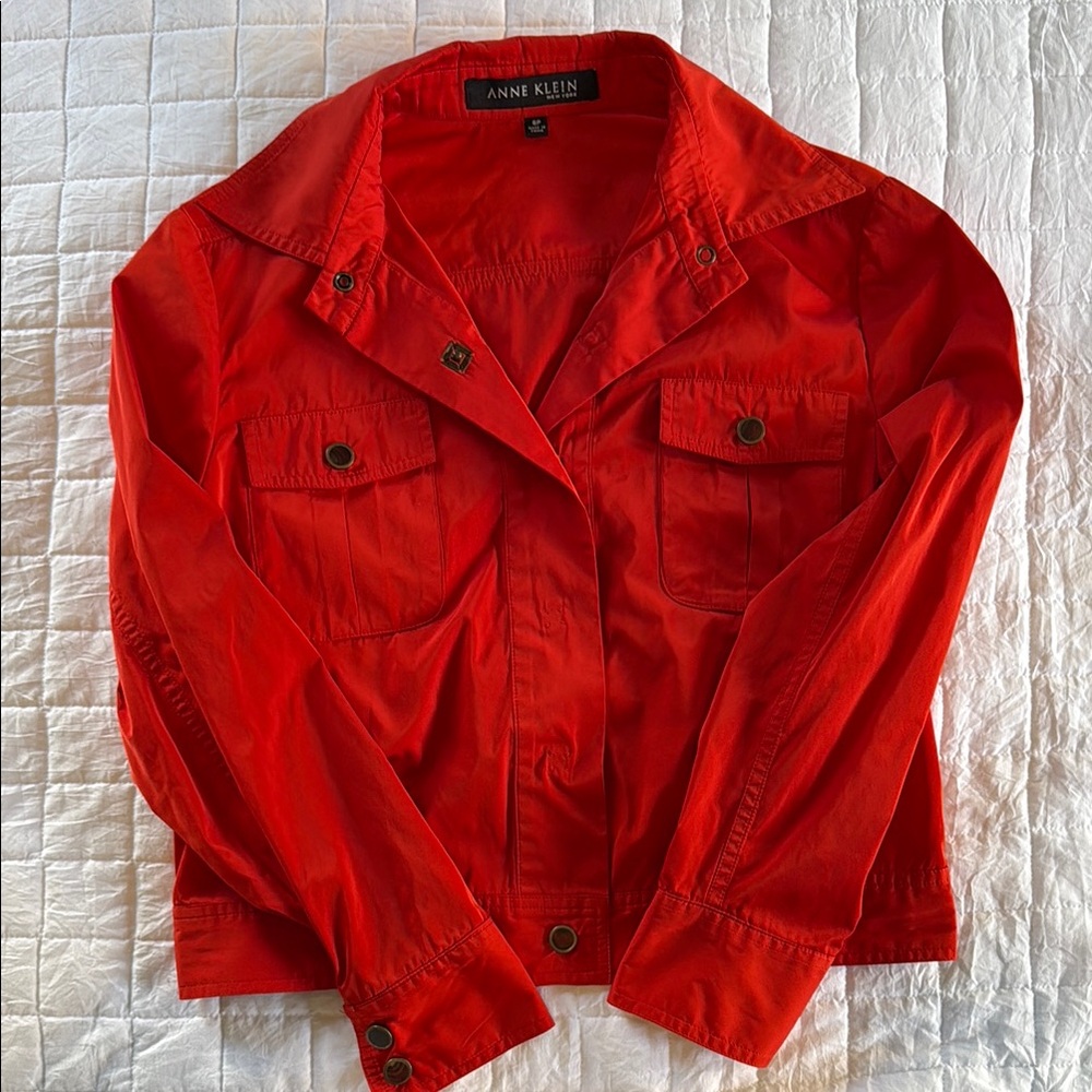 Anne Klein Red Utility Jacket